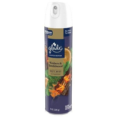 Glade Compressed Gas Air Freshener Aerosol - Embers & Sandalwood - 8oz