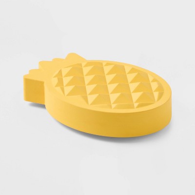 Tough Rubber Pineapple Chew Dog Toy - Yellow - Sun Squad