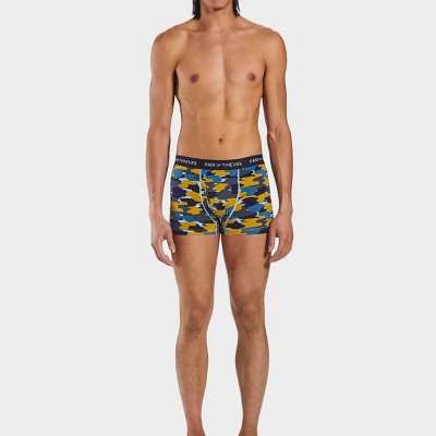 Pair of Thieves Men's Super Soft Camo Trunks 2pk - Blue/Yellow S