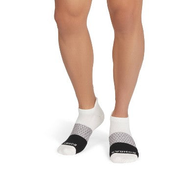 Bombas Men's Tri-Block Ankle Socks - Soft White/Black