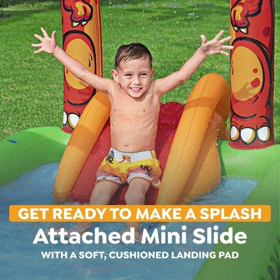 H2OGO! Jurassic Splash Inflatable Water Activity Play Center, 7'11" x 55" x 54"