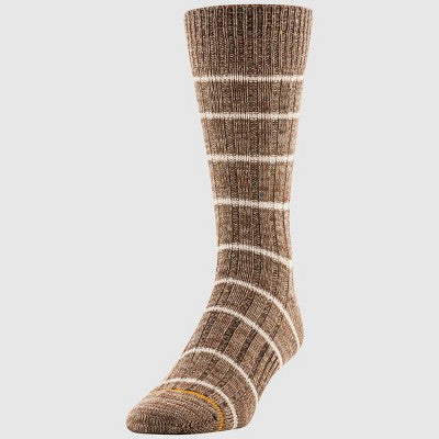 GOLDTOE Signature Collection Men's Striped Camp Sunday Socks - Green/Cream 6-12.5