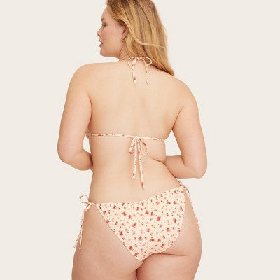 Women's Eyelet Trim Bikini Top - Parke x Target Cream Floral M