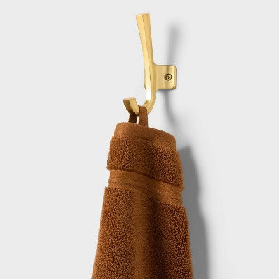 4pk Spa Plush Washcloth Set Caramel - Threshold