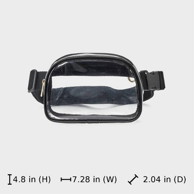 Essential Belt Crossbody Bag - Universal Thread Clear/Black: TPU Shell, Adjustable Strap, Crossbody Style, Solid Pattern