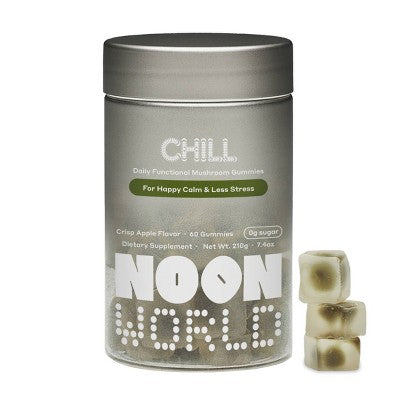 NOON WORLD Chill Daily Functional Mushroom Gummies - Crisp Apple - 60ct