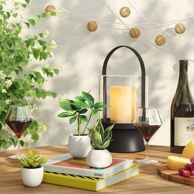 4.5" Mini Tabletop Snake Artificial Plant - Threshold: Ceramic Pot, Indoor/Outdoor Decor