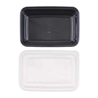 GoodCook Meal Prep 1 Compartment Rectangle Containers + Lids - 4Cups - 60 pcs/30ct - Black