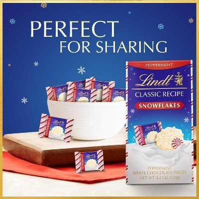 Lindt Christmas Candy Classic Recipe White Peppermint Snowflake Bag - 4.2oz