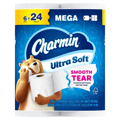 Charmin Ultra Soft Toilet Paper - 6 Mega Rolls