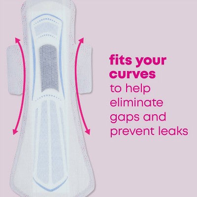 U by Kotex Balance Ultra Thin Extra Heavy Overnight Pads with Wings - Unscented - 90ct