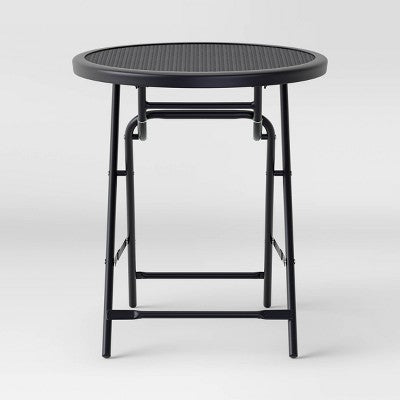 18" Metal Mesh Patio Accent Table Black - Room Essentials (LOCAL PICKUP ONLY)