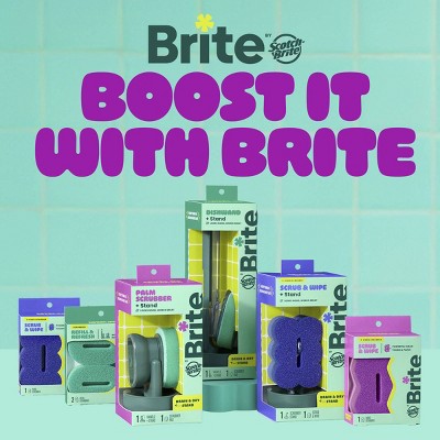 Brite by Scotch-Brite Two-Sided Scrub & Wipe Dish Sponge - Fuschia Frenzy: Foam Material