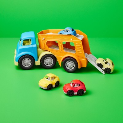 Car Transporter Truck - 4pc - Gigglescape: Toy Vehicle Tracks, Metal & Plastic, Includes Tracks, 2 Years+