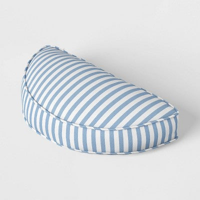 Half Moon Shaped Round Stripe Pillow Blue/White - Threshold