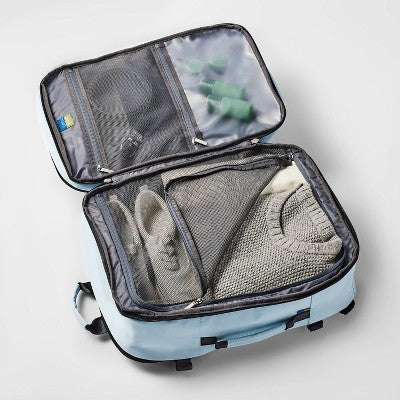 35L Travel Backpack Muddy Aqua - Open Story: Water-Resistant