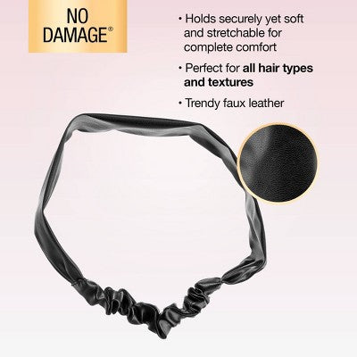 scunci Faux Leather Headwrap - Black - All Hair