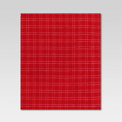 Plaid Plush Christmas Throw Blanket Red - Wondershop