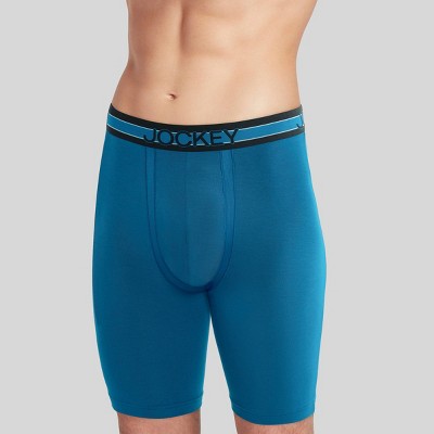 Jockey Generation Men's No Chafe Pouch Ultra Soft Stretch Long Leg Boxer Briefs 3pk - Black/Dark Blue/Dark Gray S