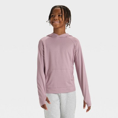 Boys' Raglan Hooded T-Shirt - All In Motion Mauve S