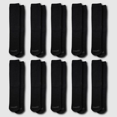 Men's Dickies 10pk Work Crew Socks - Black 6-12