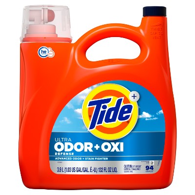 Tide Ultra Odor Defense + Oxi HE Deep Cleaning Concentrated Liquid Laundry Detergent 94 Loads - 132 fl oz