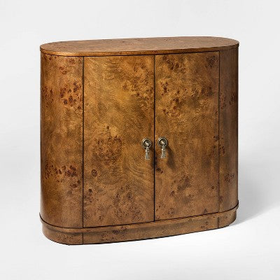 Burled Wood 2 Door Storage Cabinet with Decorative Hardware Dark Brown - Threshold designed with Studio McGee (LOCAL PICKUP ONLY)