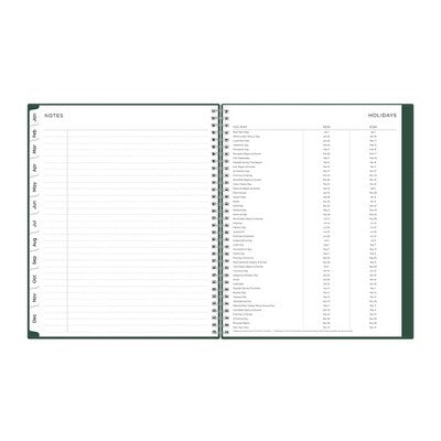 BlueSky 2025 Weekly/Monthly Planner 11.18"x9.37" Wirebound Deep Forest Green Arrows: Adult Stationery, Tabs, Paper