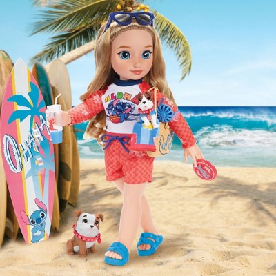 Disney ILY 4EVER Stitch Inspired 18" Doll and Beach Puppy Set Blonde Hair/Blue Eyes