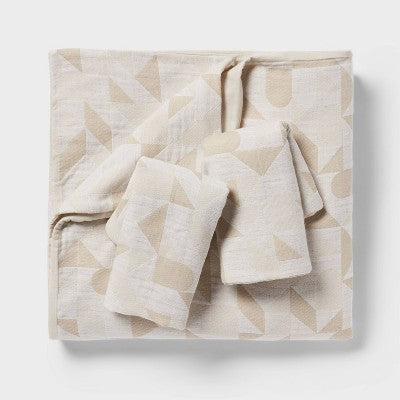 Full/Queen Geo Matelasse Duvet Cover and Sham Set Khaki/Ivory - Threshold: Woven Jacquard, Cotton Blend, OEKO-TEX Certified