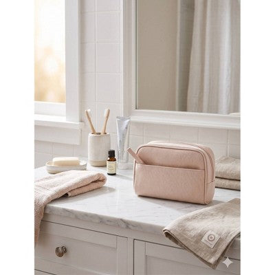 Gartner Studios Double Zip Canvas Light Pink Pencil Pouch