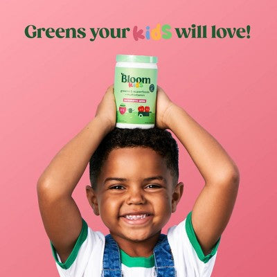 BLOOM NUTRITION Kids' - Greens and Superfoods Powder - Strawberry Apple - 25ct