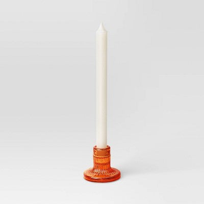 4pk Glass Taper Candle Holder Peach - Room Essentials