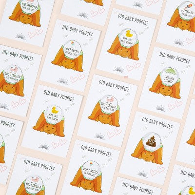30ct 'Did Baby Poopie?' Baby Shower Scratch Off Game Brown