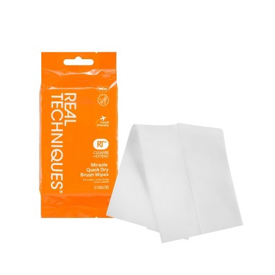 Real Techniques Miracle Quick Dry Brush Wipes - 20ct
