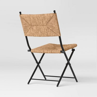 Rush Weave Wicker Folding Patio Chair Brown - Threshold designed with Studio McGee (LOCAL PICKUP ONLY)