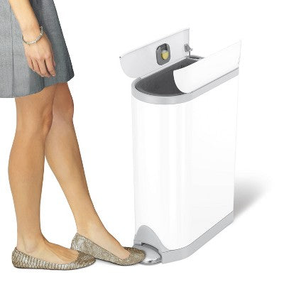 simplehuman 18L Diaper Can - White Steel