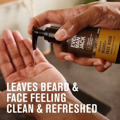 Every Man Jack Naturally Derived Men's Beard and Face Wash - Vanilla + Cedar - 6.7 fl oz: Paraben-Free, Vegan, Gel, Normal Skin