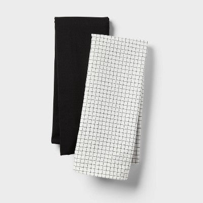 2pk Microfiber Body Pillow Cover Micro Grid/Black - Room Essentials