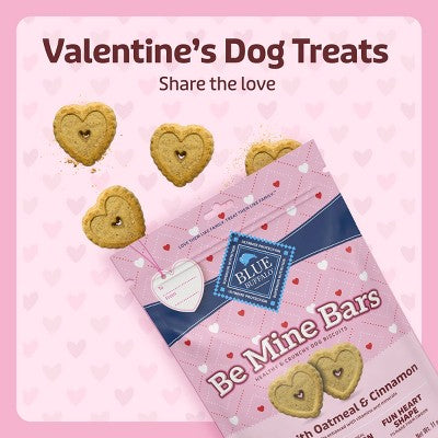Blue Buffalo Valentine Bars Cinnamon and Oatmeal Flavor Crunchy Treats - 11oz