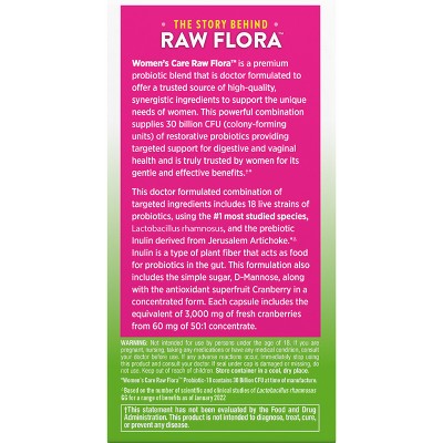 Nature's Truth Women's Care Raw Flora 30B Probiotic Capsules - 33ct