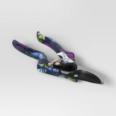 3pc Shears Gardening Tool Set Dark Palm Banana Tropical Blue - Threshold