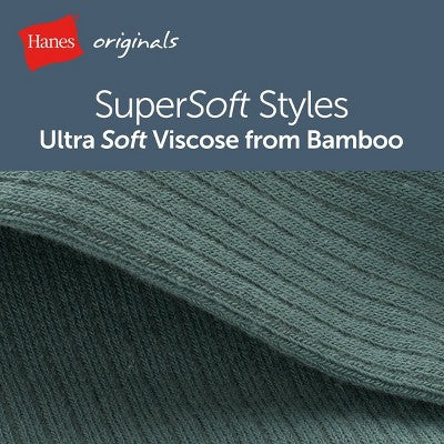 Hanes Originals Premium Men's SuperSoft Crew Socks 3pk - White/Black/Gray 6-12