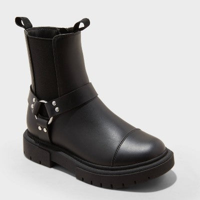 Girls' Crosby Harness Moto Boots - art class Black 5