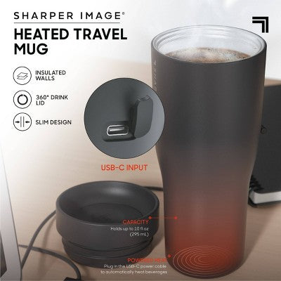 Sharper Image Heated Travel Mug Black