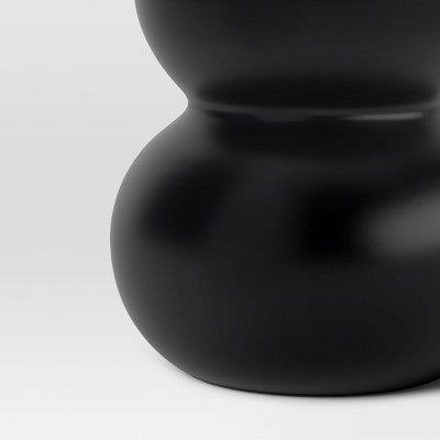 Ceramic Gourd Vase Black - Room Essentials