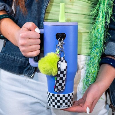 CharCharms Check Water Bottle Boot White/Black