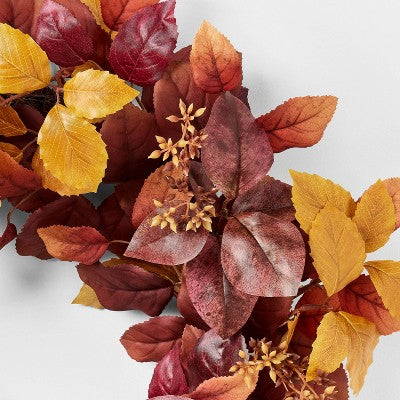 Mixed Fall Leaf Wreath - Threshold designed with Studio McGee: Fall (LOCAL PICKUP ONLY)