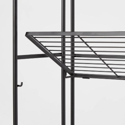 Folding 5 Shelf Narrow Black - Brightroom (LOCAL PICKUP ONLY)