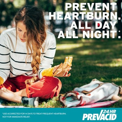 Prevacid 24 HR Lansoprazole Acid Reducer Delayed-Release 15 mg- PPI for Complete Heartburn Relief - 42 Capsules